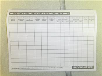 1 antibacterials record of use of veterinary medicines